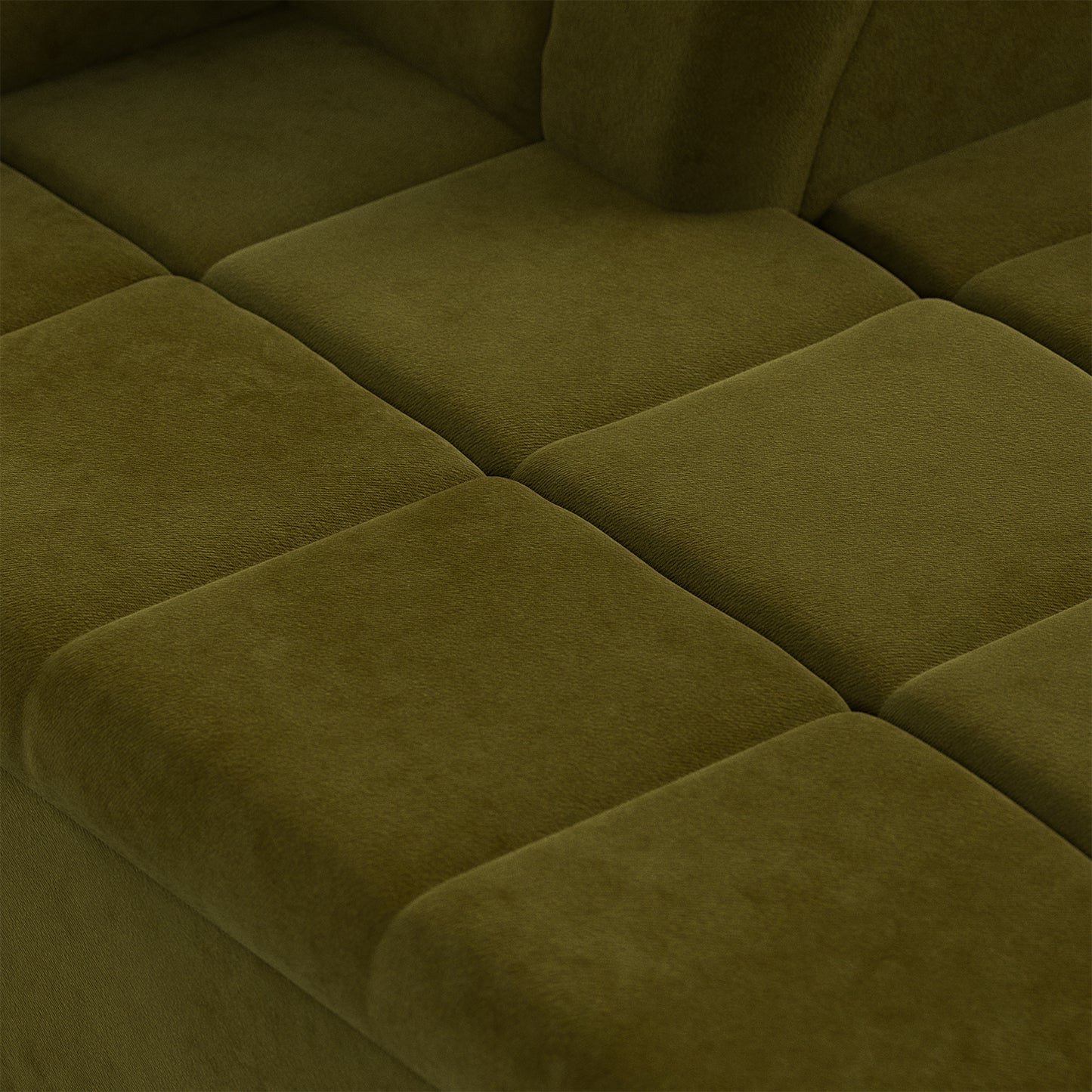 HKliving Wave bank right divan Royal Velvet Olive