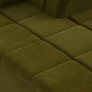 HKliving Wave bank right divan Royal Velvet Olive