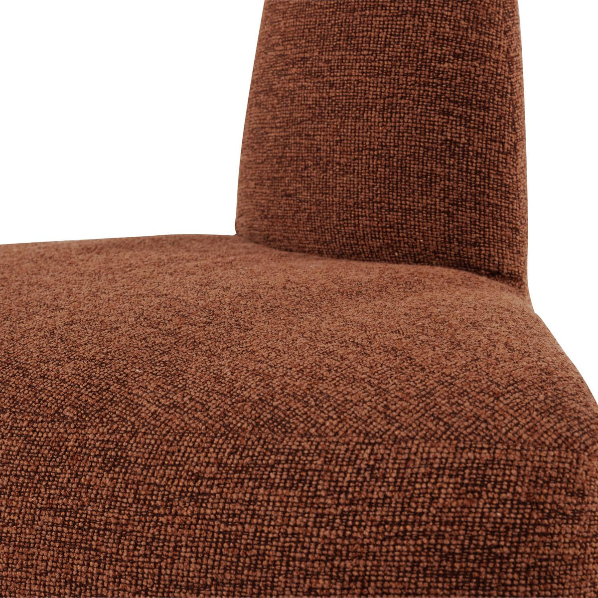 WOOOD Mojo Base eetbank hoek rond rugleuning bouclé Roestbruin