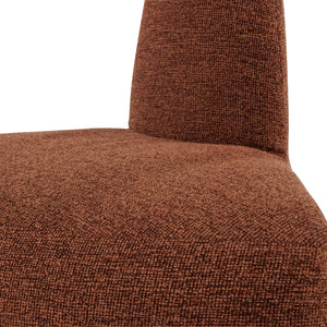 WOOOD Mojo Base eetbank hoek rond rugleuning bouclé Roestbruin