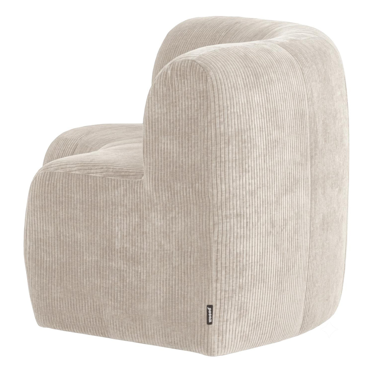 WOOOD Mojo Base eetbank halfronde hoek rugleuning rib Ecru