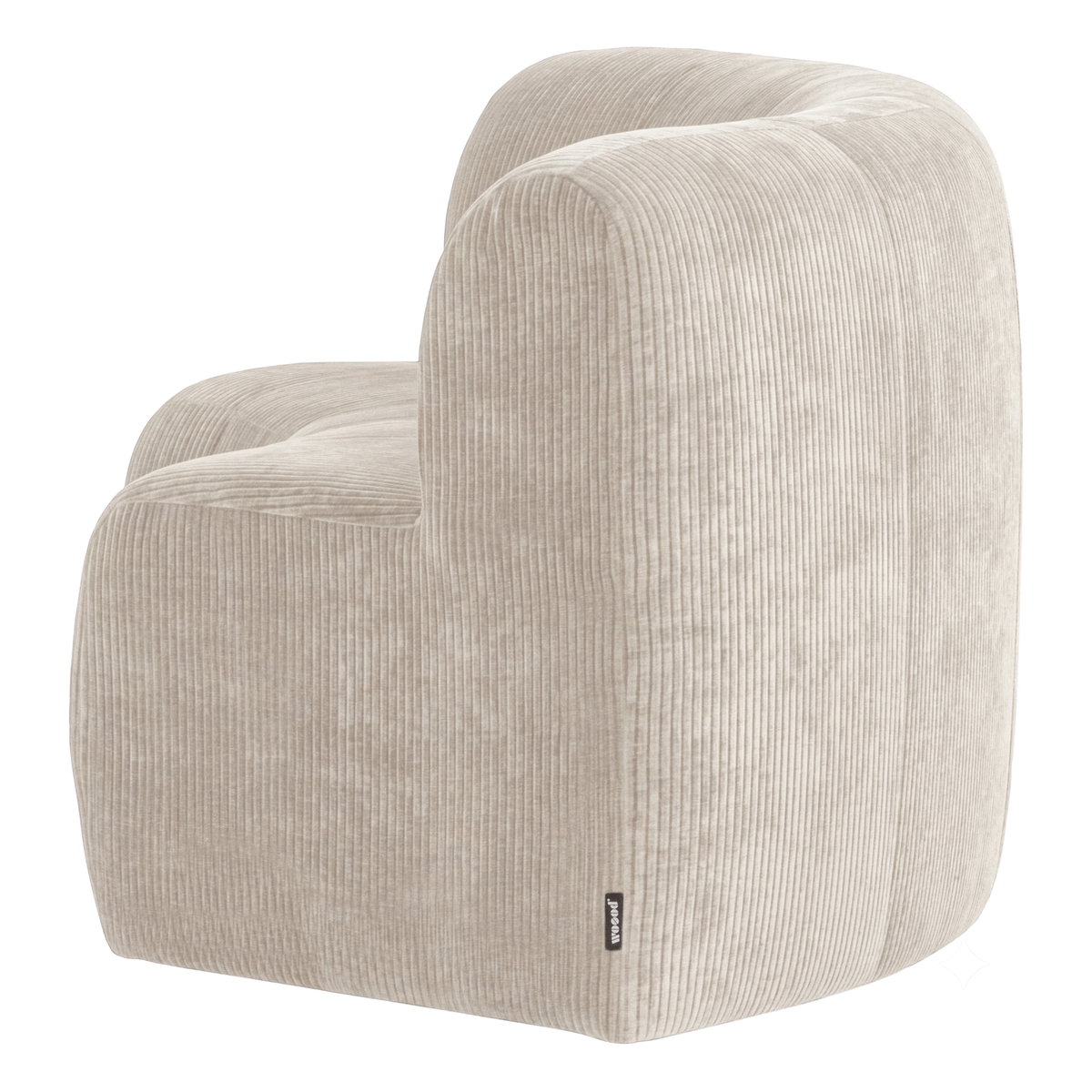 WOOOD Mojo Base eetbank halfronde hoek rugleuning rib Ecru