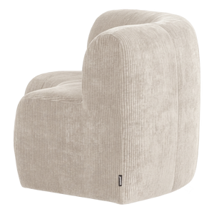 WOOOD Mojo Base eetbank halfronde hoek rugleuning rib Ecru