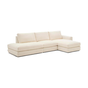 Kave Home Alea 5-zitsbank met chaise longue rechts Ecru
