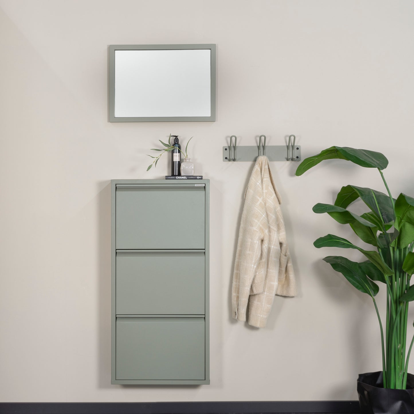 Spinder Design Billy 3 schoenenkast Dusty Green