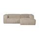 WOOOD Bean chaise longue bank rechts Ribstof Travertin