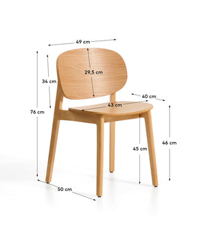 Kave Home Ludara eetkamerstoel eikenhout Beige