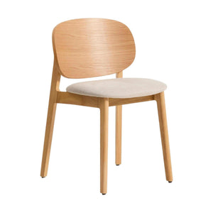 Kave Home Ludara eetkamerstoel chenille Grijs/Beige