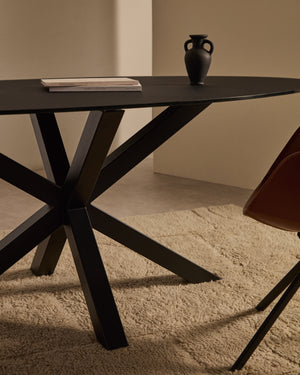 Kave Home Argo eettafel ovaal 200x100 cm Black/Black
