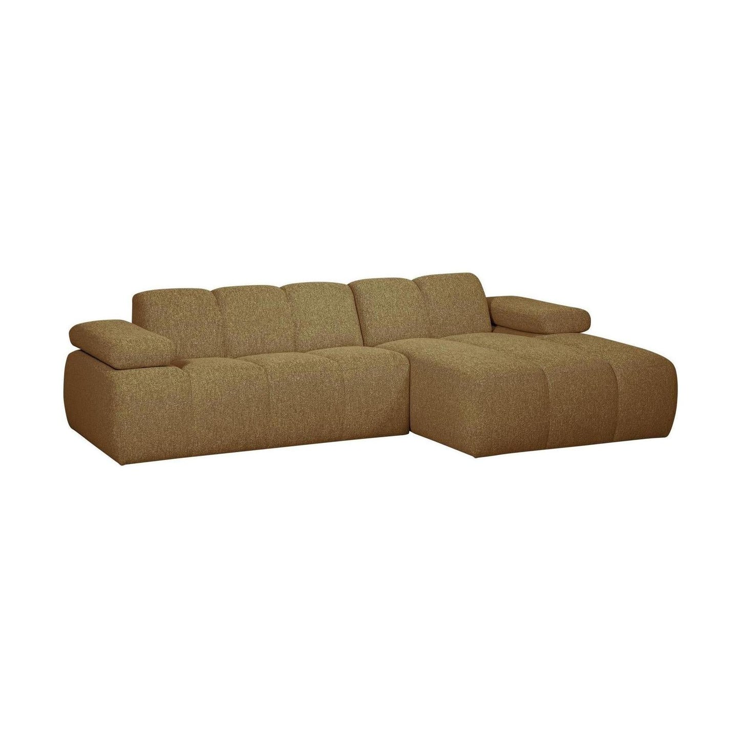 WOOOD Mojo chaise longue bank rechts bouclé Geel/Bruin Melange