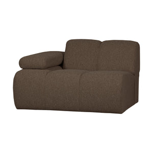 WOOOD Mojo 1-zits bank arm links bouclé Bruin Melange