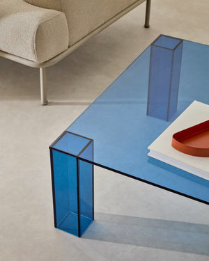 Kave Home Adularia bijzettafel 85x85 cm Blauw