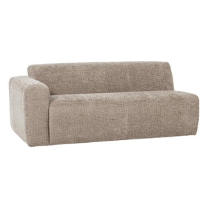 WOOOD Mojo Base 2-zits bank arm links wollig Donkerzand