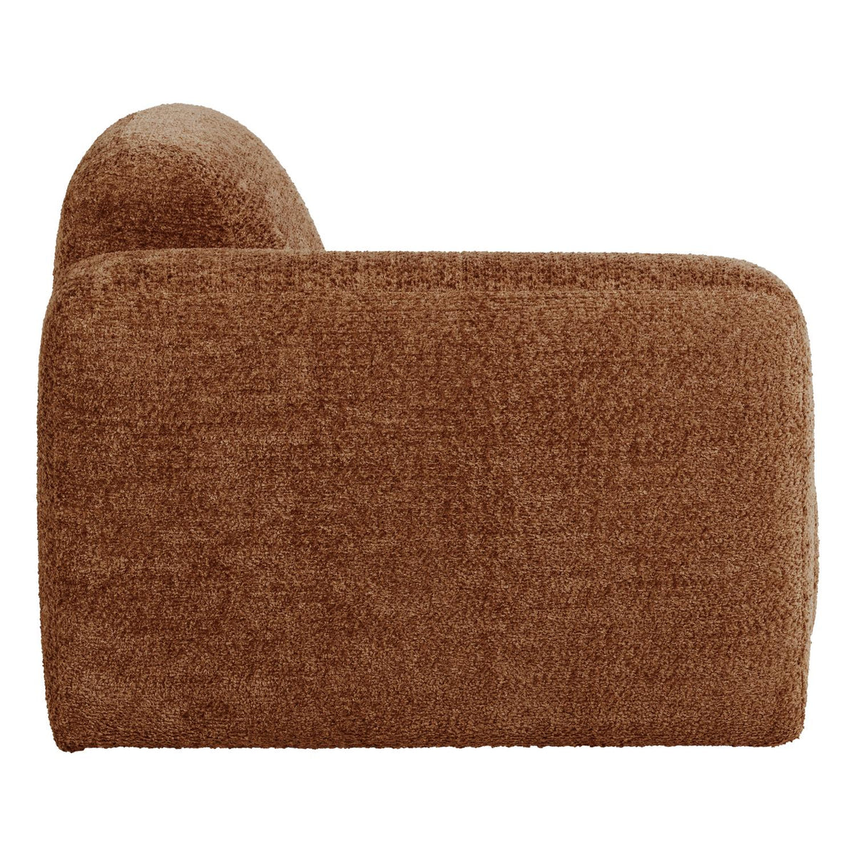 WOOOD Mojo Base 1-zits bank arm links wollig Roestbruin
