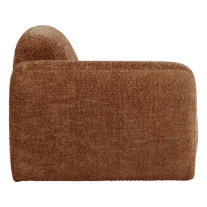 WOOOD Mojo Base 1-zits bank arm links wollig Roestbruin