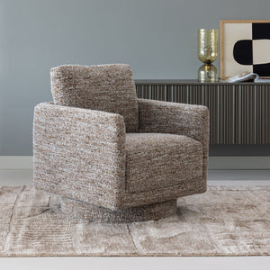 WOOOD Oska fauteuil draaibaar Bruin Melange