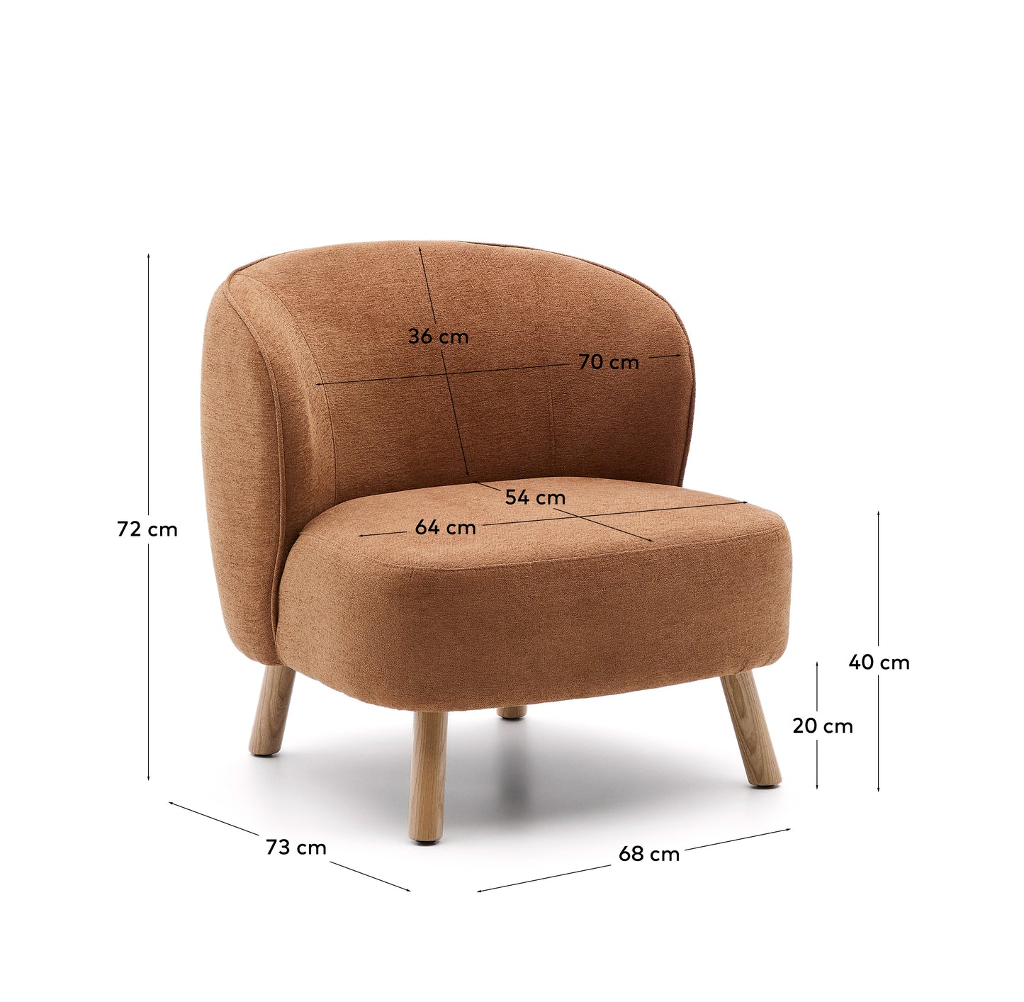 Kave Home Ulit fauteuil Terracotta naturel