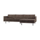 WOOOD Rodeo bank chaise longue rechts ribstof Bruin