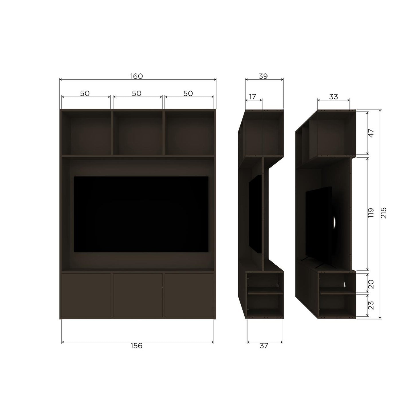 WOOOD Meggy tv-meubel Middenbruin
