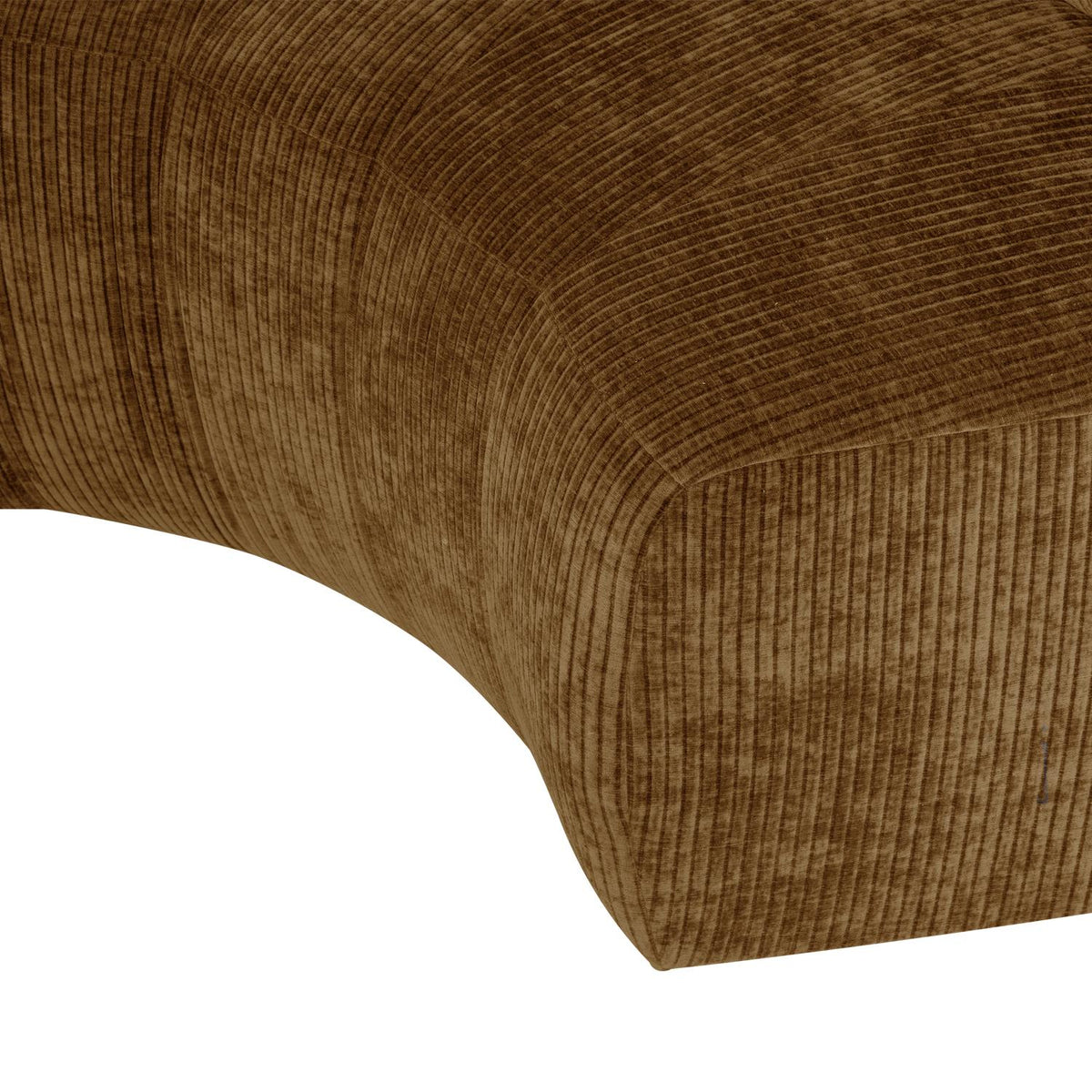 WOOOD Mojo Base eetbank halfronde hoek rugleuning rib Honinggeel