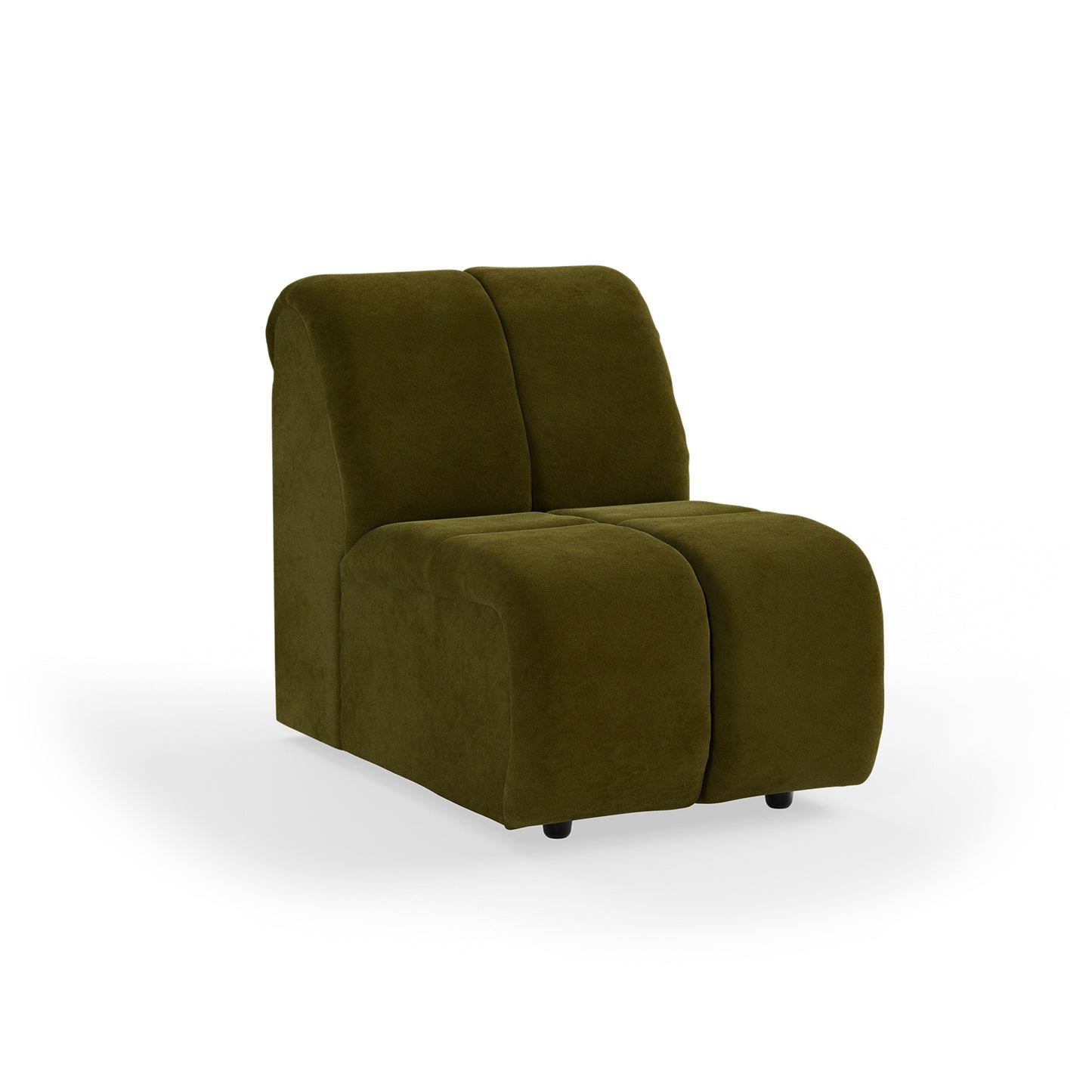 HKliving Wave bank middle small Royal Velvet Olive