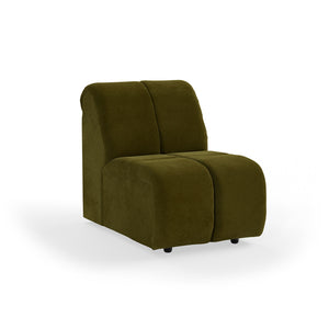 HKliving Wave bank middle small Royal Velvet Olive