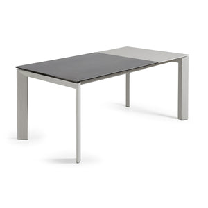 Kave Home Axis eettafel uitschuifbaar 120/180x80 cm Grijs/Wit