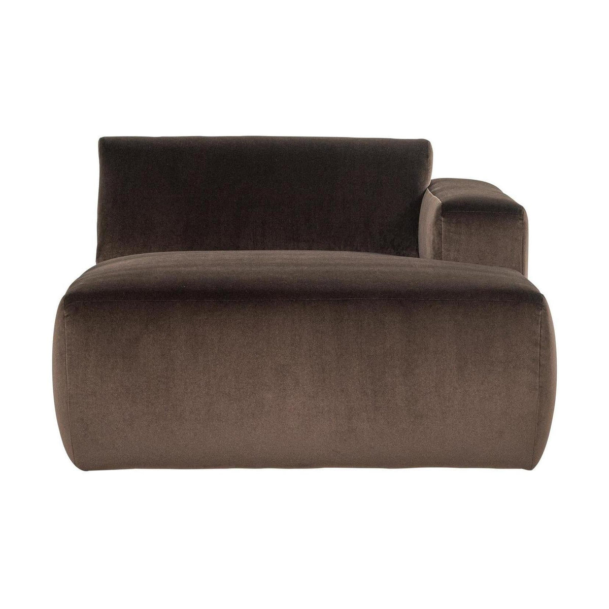 WOOOD Mojo Base chaise longue bank arm rechts velvet Bruin