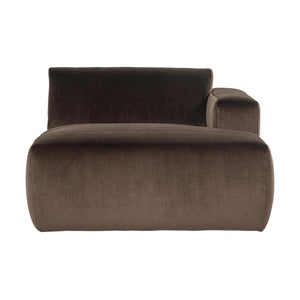 WOOOD Mojo Base chaise longue bank arm rechts velvet Bruin