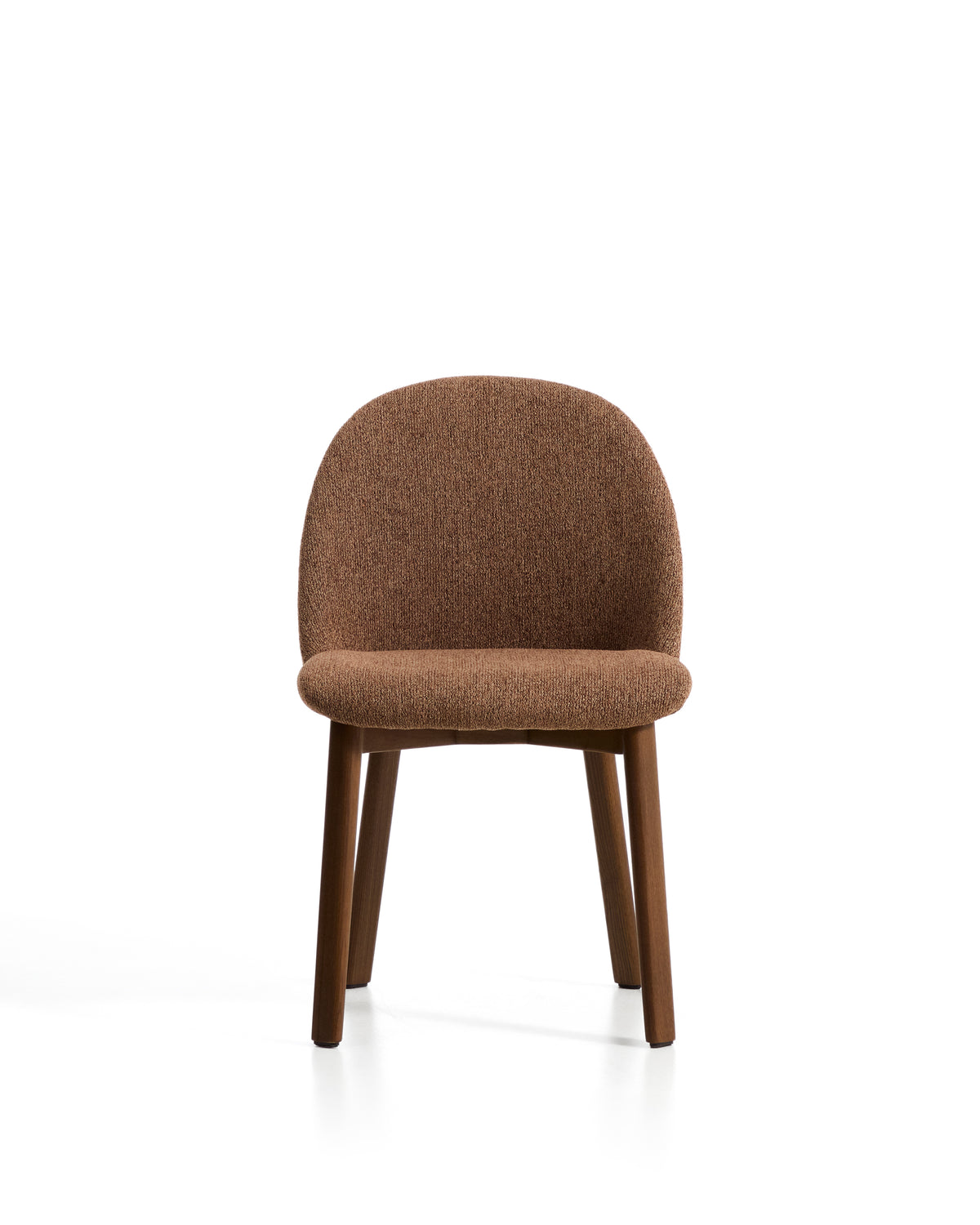 Kave Home Meila eetkamerstoel chenille Terracotta donker hout
