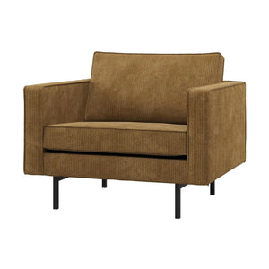 WOOOD Rodeo fauteuil ribstof Honinggeel