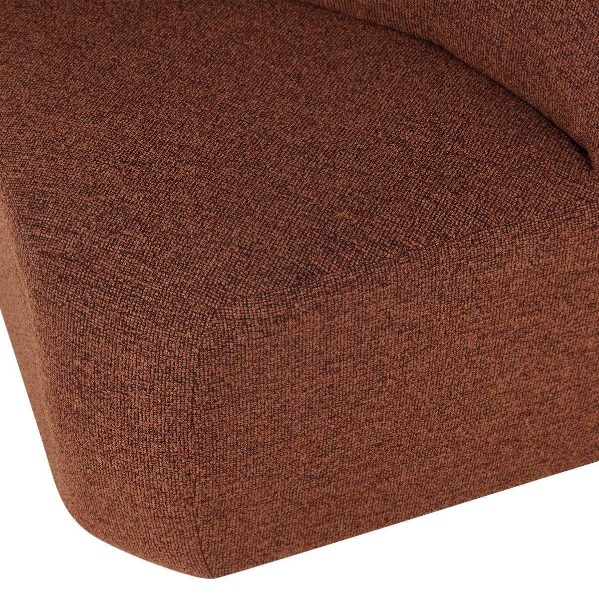 WOOOD Mojo Base eetbank hoek met rugleuning bouclé Roestbruin