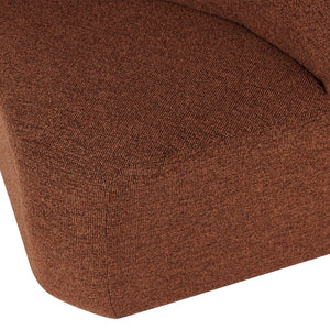WOOOD Mojo Base eetbank hoek met rugleuning bouclé Roestbruin