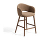 Kave Home Maina barkruk H65 dik chenille Bruin walnoot