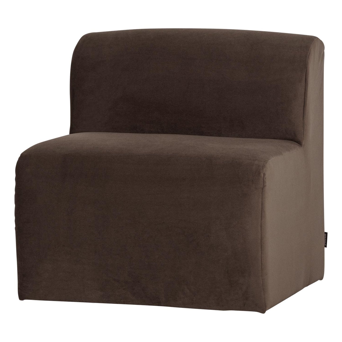 WOOOD Mojo Base eetkamerbank 84 cm met rugleuning velvet Bruin