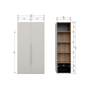 WOOOD Rens 2-deurs hang/legkast Pebble Grey