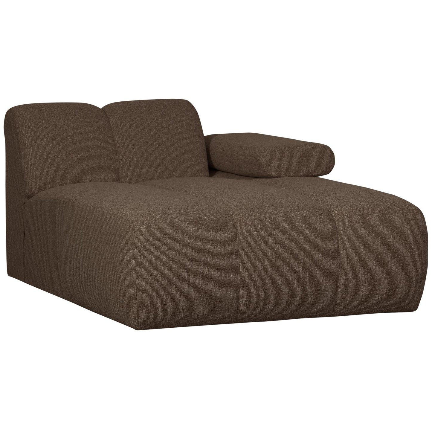 WOOOD Mojo chaise longue bank arm rechts bouclé Bruin Melange