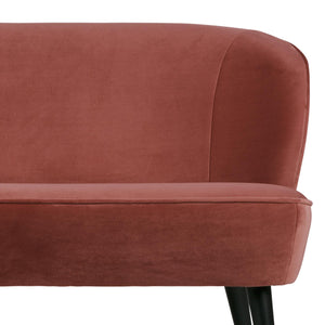 WOOOD Sara bankje velvet Bordeauxrood