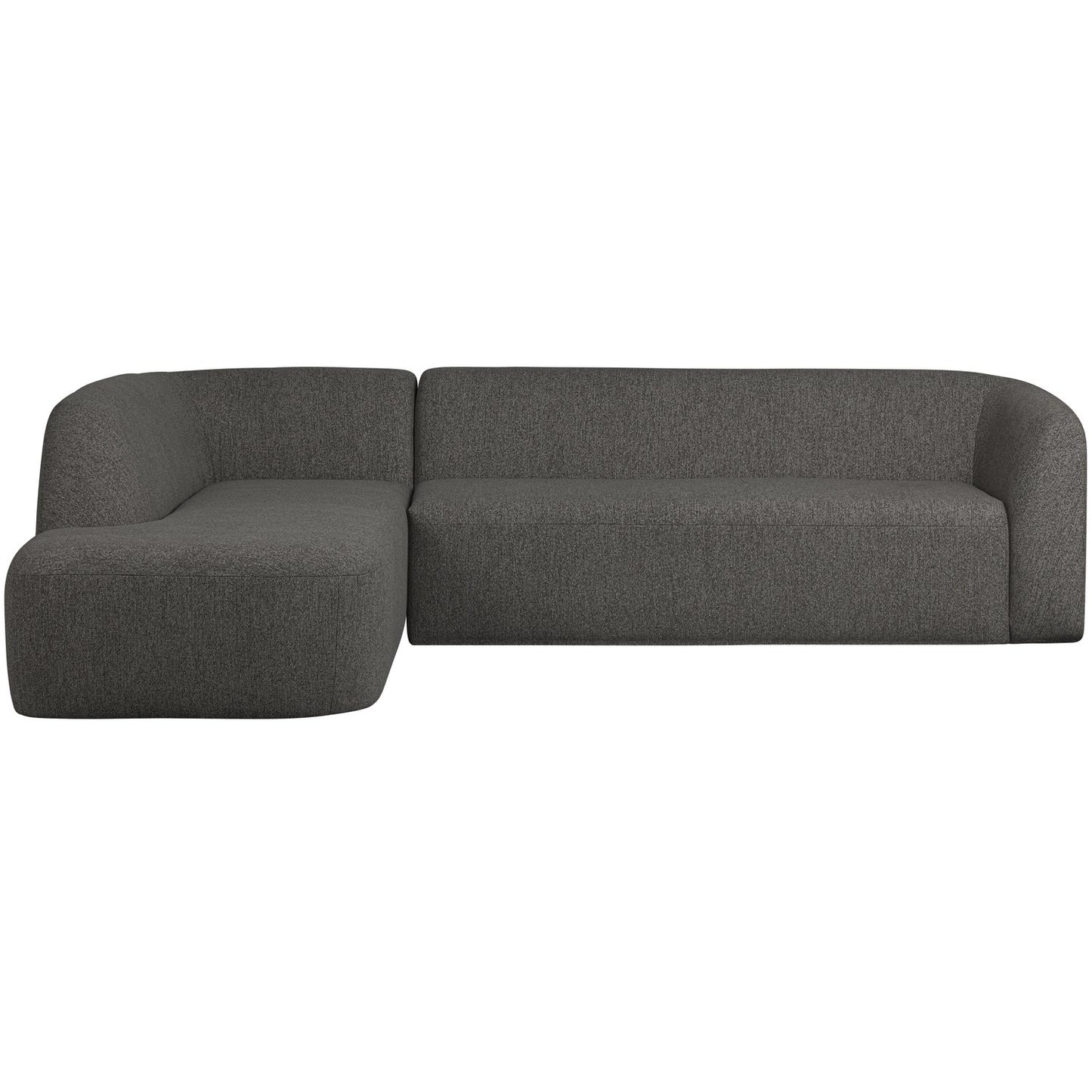 WOOOD Sloping hoekbank links Grijs/Zwart Melange
