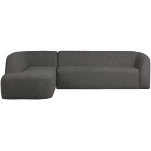 WOOOD Sloping hoekbank links Grijs/Zwart Melange