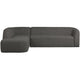 WOOOD Sloping hoekbank links Grijs/Zwart Melange