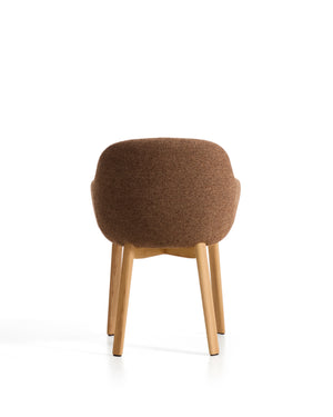 Kave Home Meila eetkamerstoel met arm chenille Terracotta