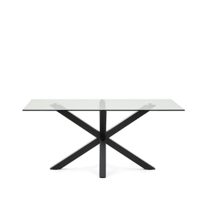Kave Home Argo eettafel rechthoek 160x90 cm Clear/Black