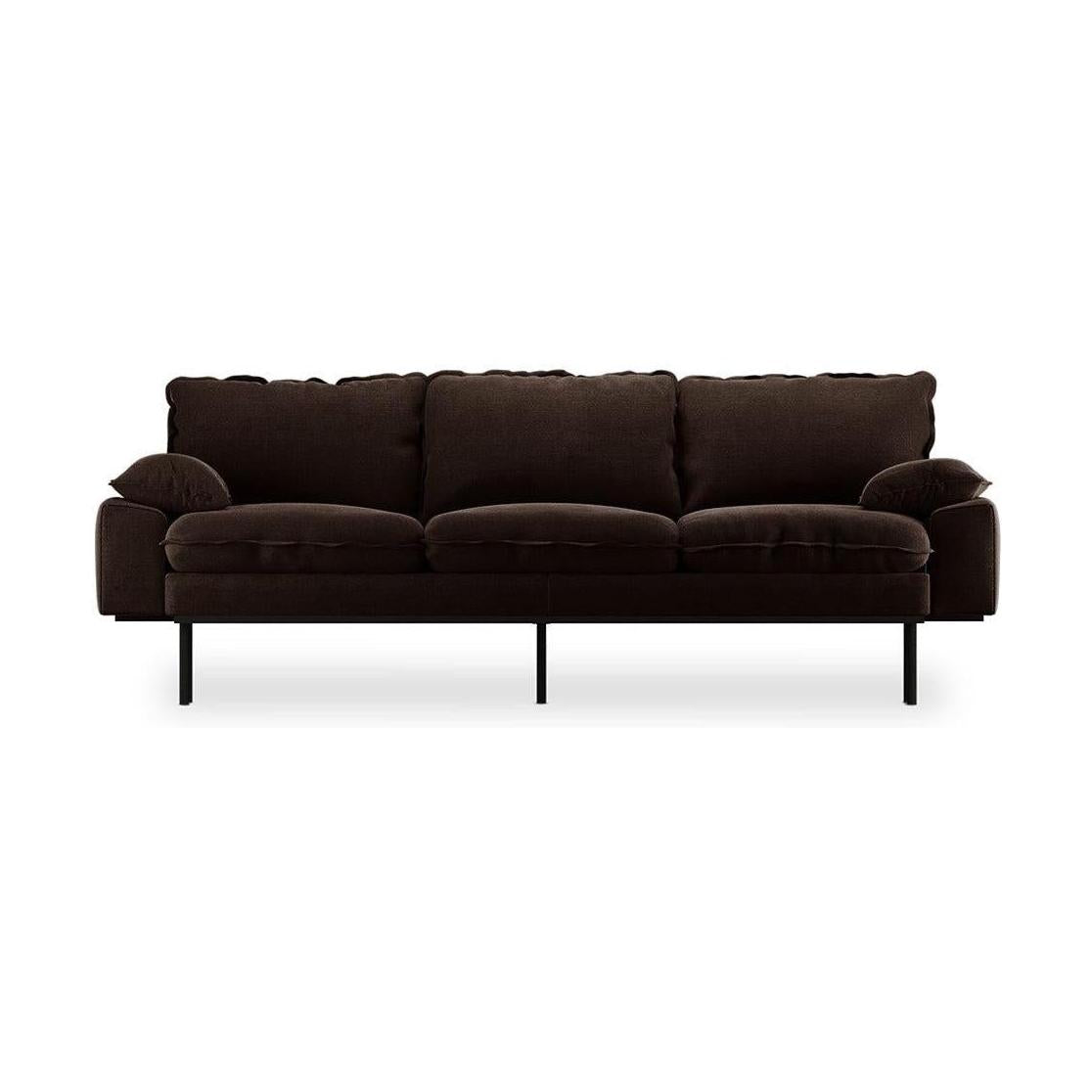 HKliving Retro 3-zitsbank Royal Velvet Espresso