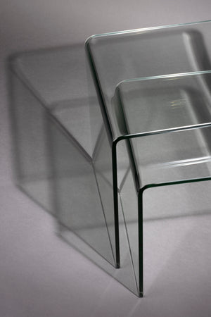 Dutchbone Vetro bijzettafel set van 2 Transparant