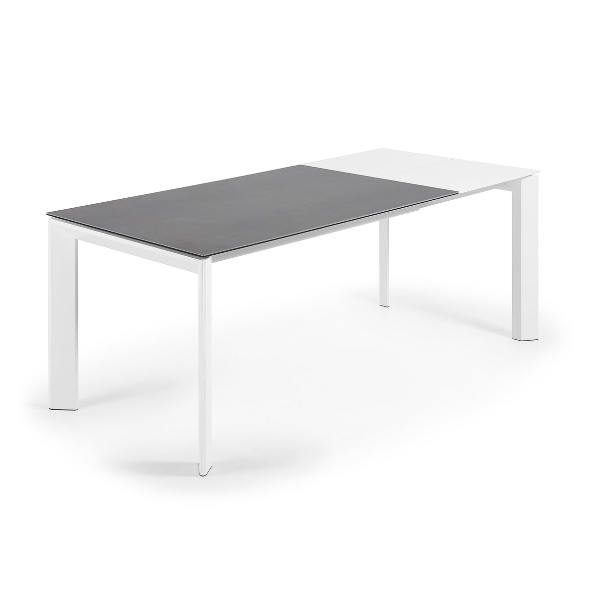 Kave Home Axis eettafel uitschuifbaar 140/200x90 cm Grijs/Wit