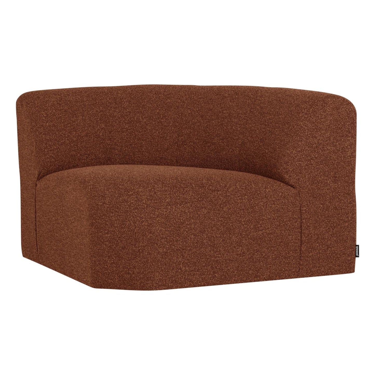 WOOOD Mojo Base bank hoekelement rond bouclé Roestbruin Melange
