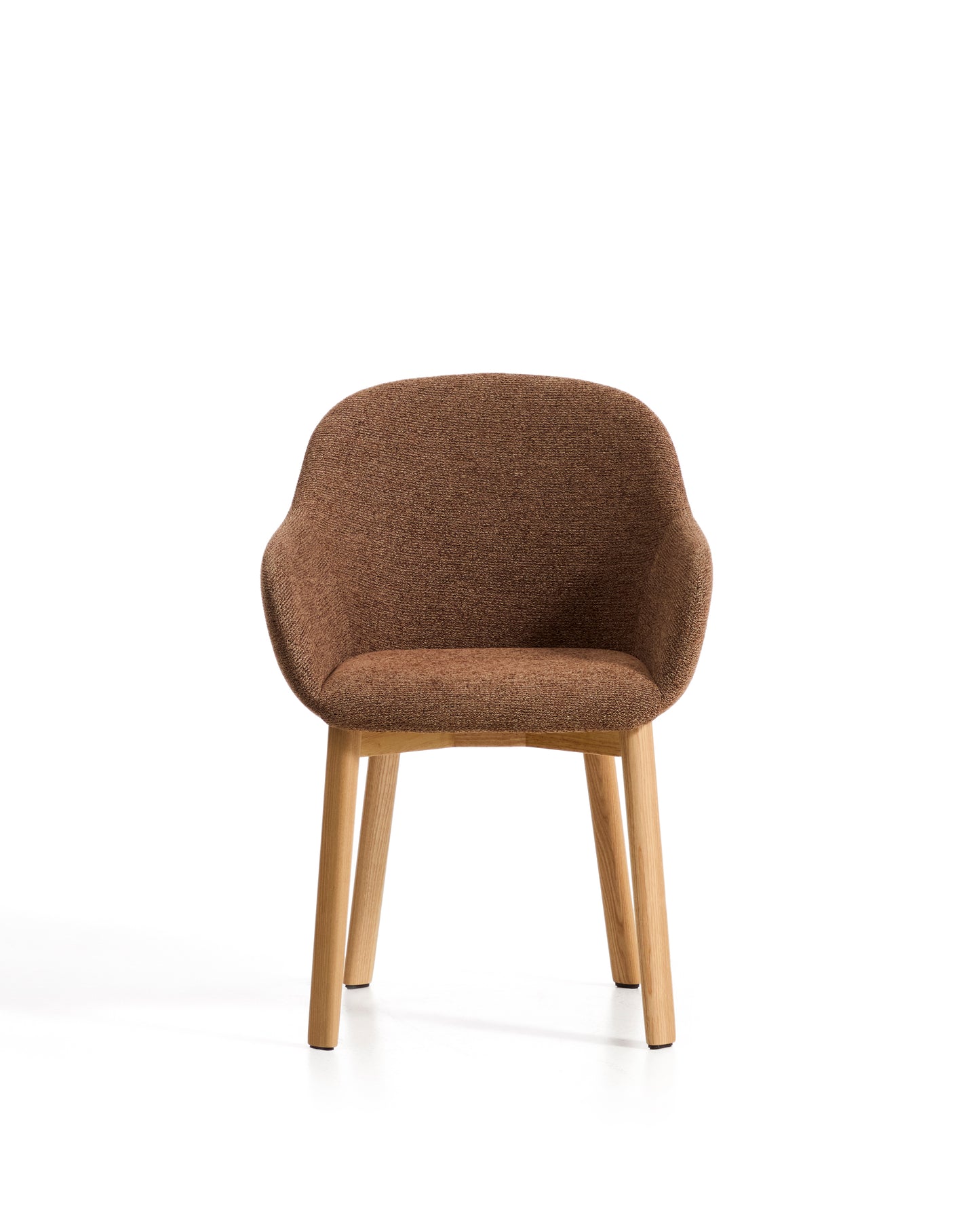 Kave Home Meila eetkamerstoel met arm chenille Terracotta