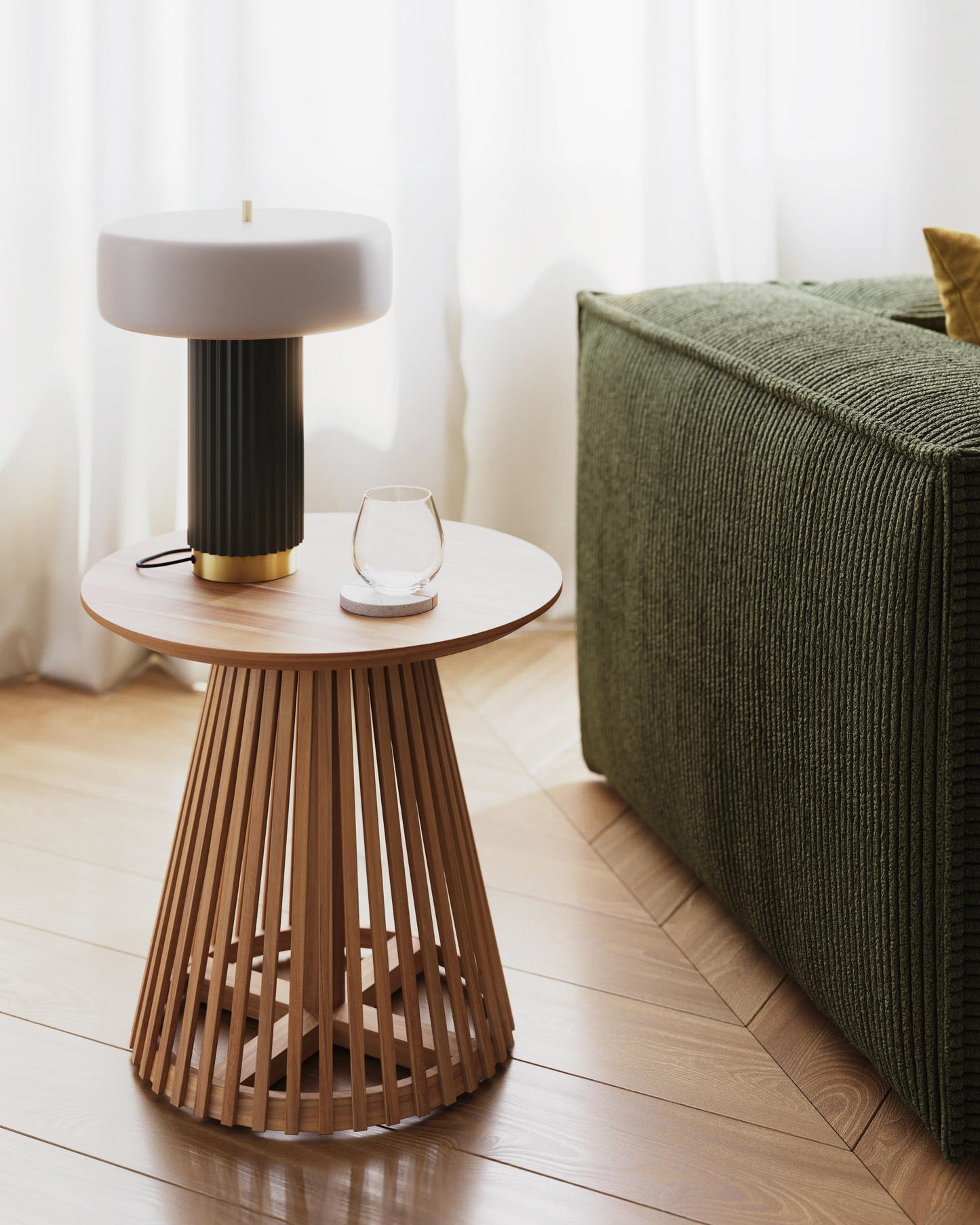 Kave Home Jeanette bijzettafel Ø50 cm Naturel