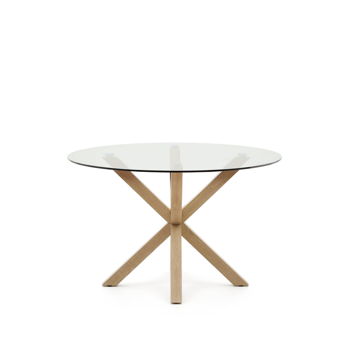 Kave Home Argo eettafel rond Ø119 cm Clear/Natural